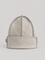 Ecru Fleece Beanie, inside view