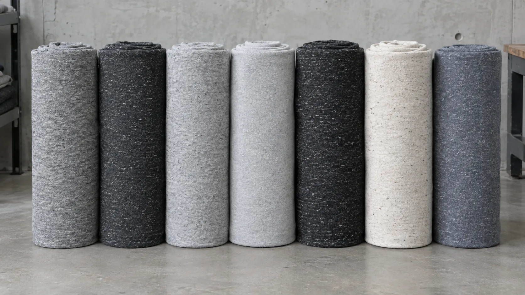 Six rolls of fleece, one for each lot