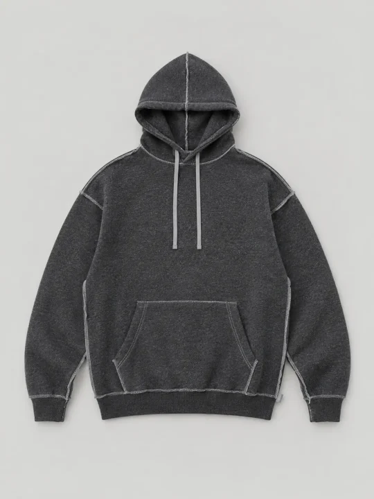 Exposed Overlock Hoodie, front view