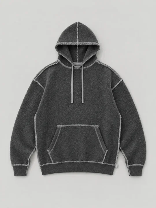Exposed Overlock Hoodie, inside view