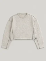 Raw-Edge Crop Crew, front view